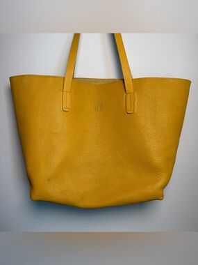 Mark and Graham Large Leather Tote | SUNSHINE MARIGOLD | 100% Leather